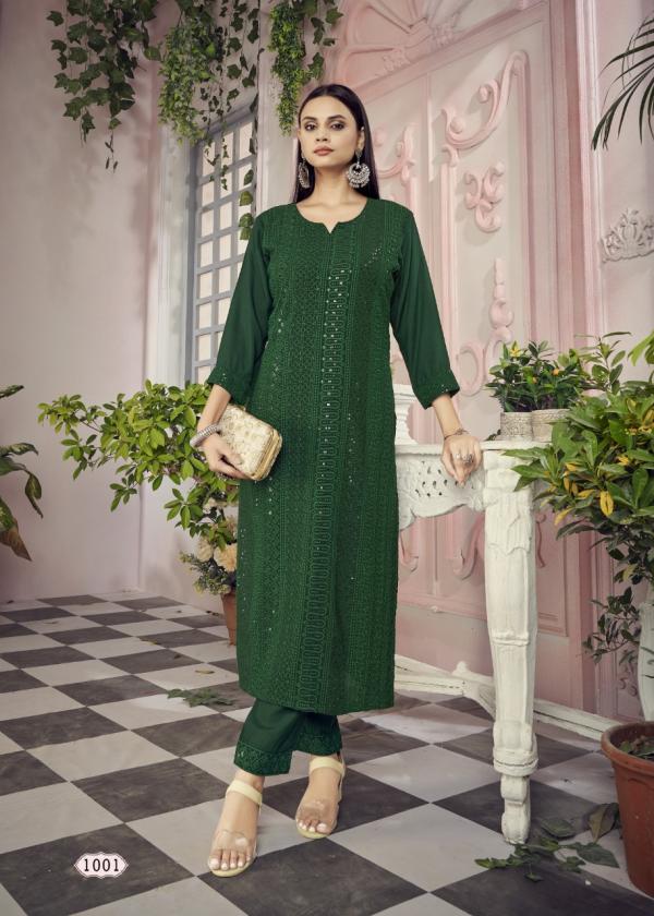 Banwery Schiffli Coloursful Kurti With Pant Catalog